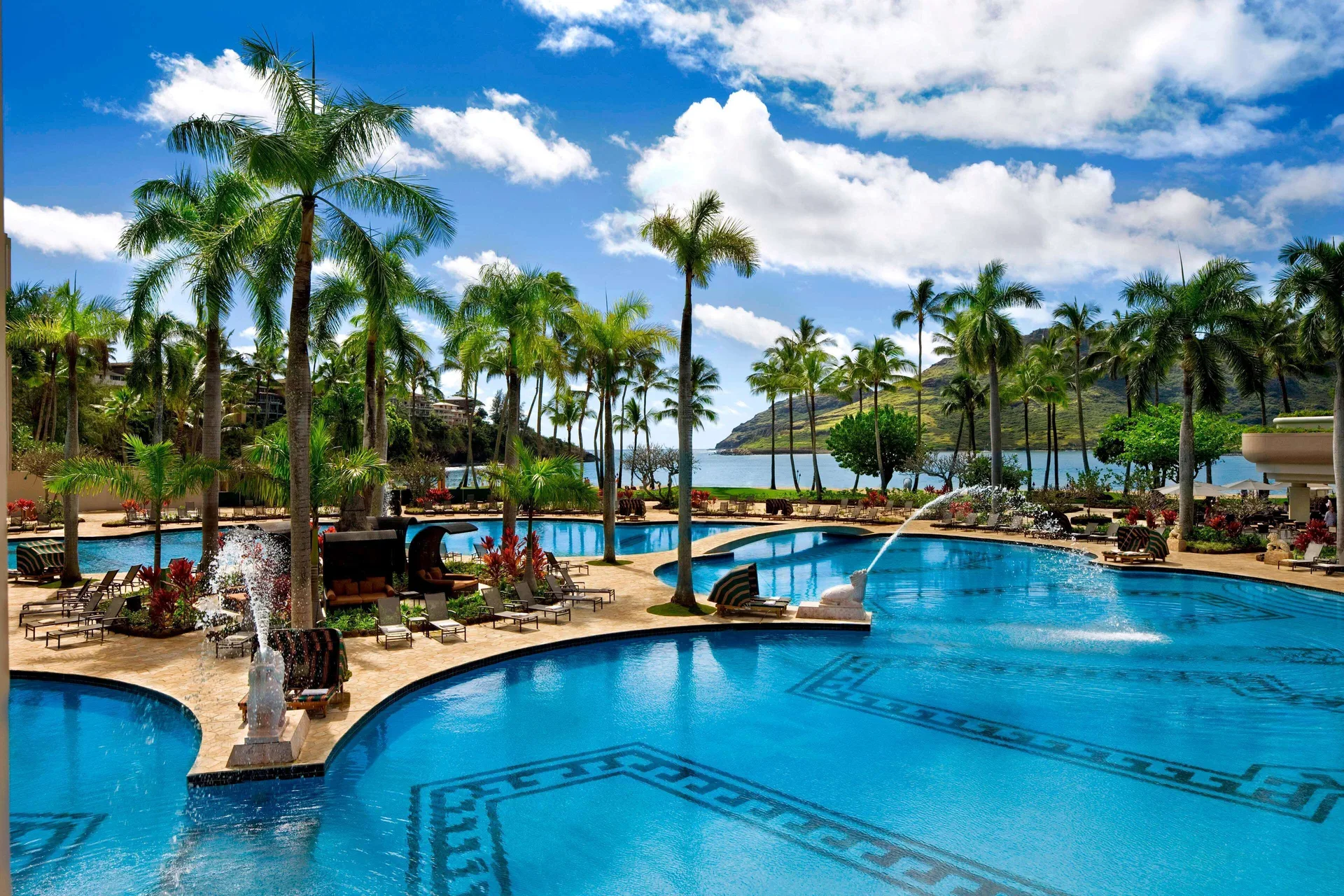 The Royal Sonesta Kaua'i Resort Lihue oceanfront resort with large pool and Kalapaki Bay setting
